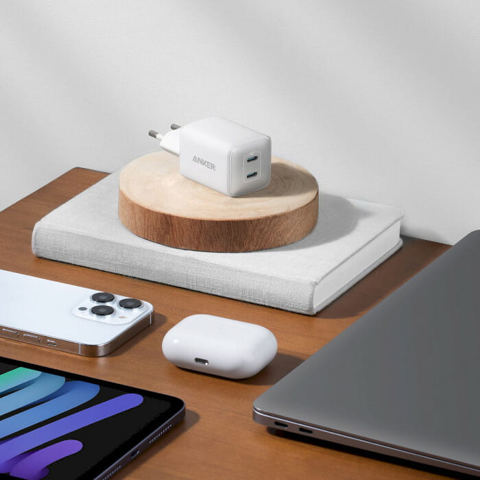 Сетевое зарядное устройство Anker PowerPort 521 Nano Pro White, 40 W, 2хUSB Type-C (A2038G21)