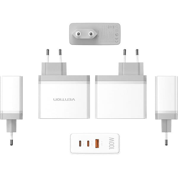 Сетевое зарядное устройство Vention Ultra GaN 100W White (FEGW0-EU)