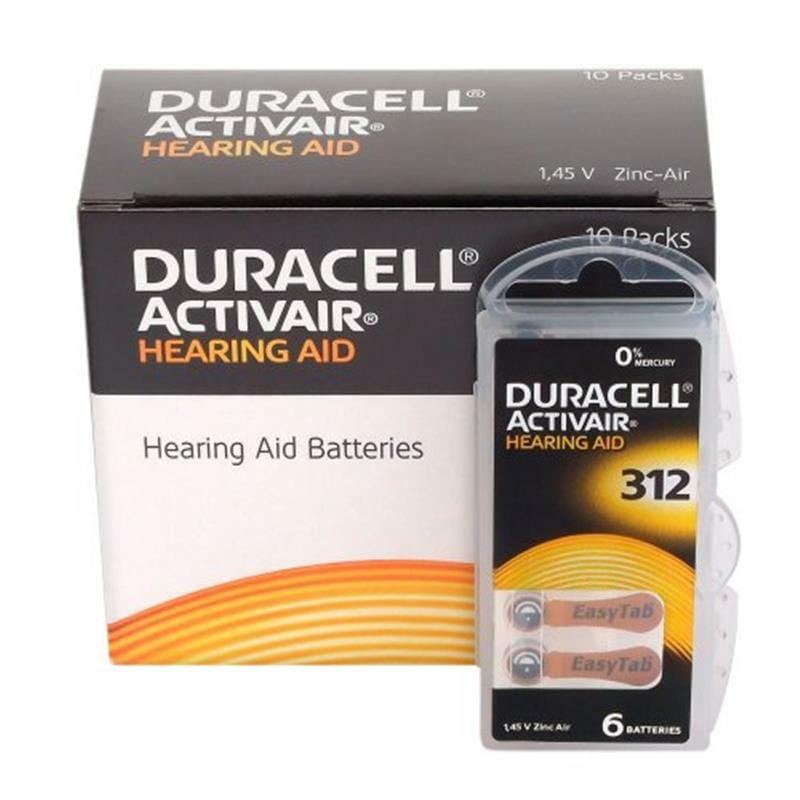 Батарейка Duracell Activair 312 BL 6 шт (для слуховых аппаратов)