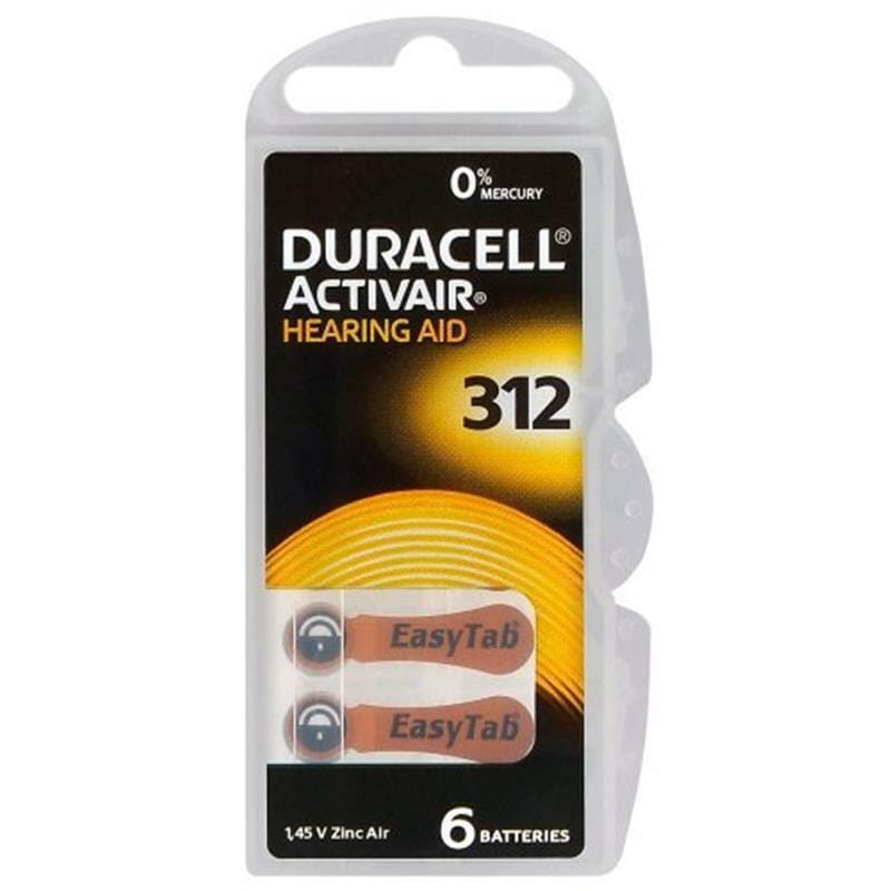 Батарейка Duracell Activair 312 BL 6 шт (для слухових апаратів)