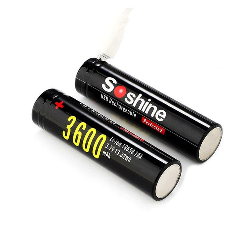 Акумулятор Soshine 18650 Li-Ion microUSB 3600mAh 1шт