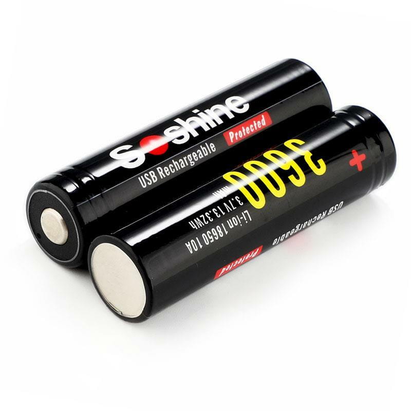 Аккумулятор Soshine 18650 Li-Ion microUSB 3600mAh 1шт