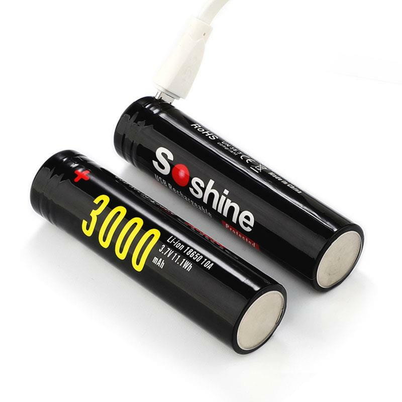 Аккумулятор Soshine 18650 Li-Ion microUSB 3000mAh 1шт