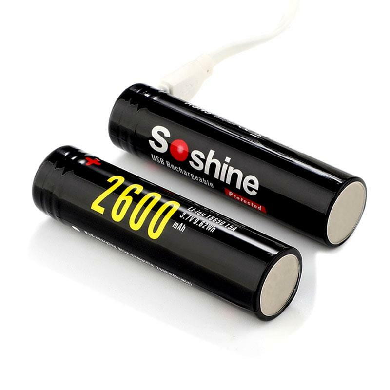 Аккумулятор Soshine 18650 Li-Ion microUSB 2600mAh 1шт