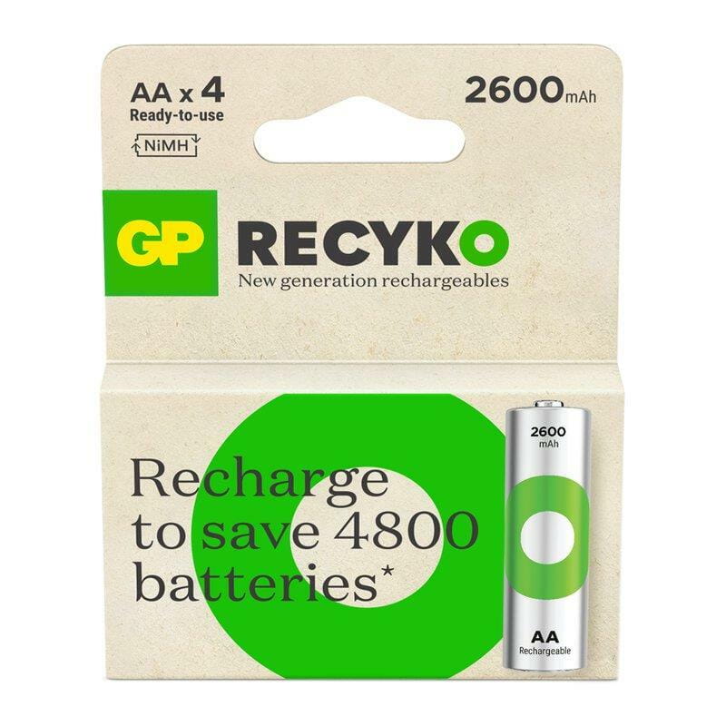 Акумулятори GP Recyko 2600 AA/HR06 NI-MH 2600 mAh BL 4 шт