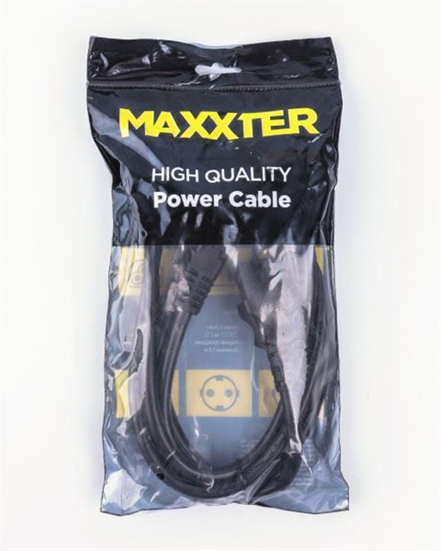 Кабель силовой Maxxter CL-22-6 (CEE7/7-C13), 3*1.5 мм кв, черный, 1.8 м
