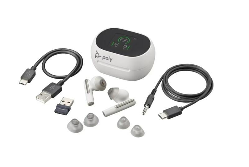 Bluetooth-гарнитура Poly Voyager Free 60+ Earbuds + BT700A + TSCHC White (7Y8G5AA)