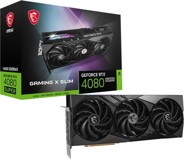 Видеокарта GF RTX 4080 Super 16GB GDDR6X Gaming X Slim MSI (GeForce RTX 4080 SUPER 16G GAMING X SLIM)