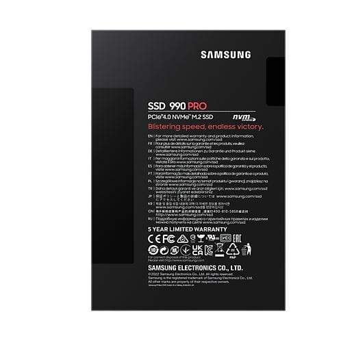 Накопитель SSD  4ТB Samsung 990 PRO M.2 2280 PCIe 4.0 x4 NVMe V-NAND MLC (MZ-V9P4T0BW)