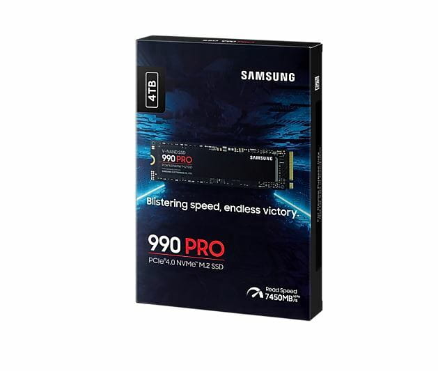 Накопитель SSD  4ТB Samsung 990 PRO M.2 2280 PCIe 4.0 x4 NVMe V-NAND MLC (MZ-V9P4T0BW)