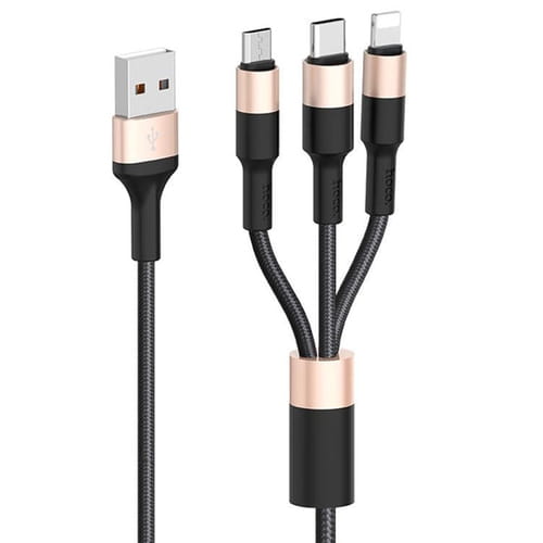 Фото - Кабель Hoco   X26 XPress Charging 3in1 USB - Lightning/micro USB/USB-C, 2A, 