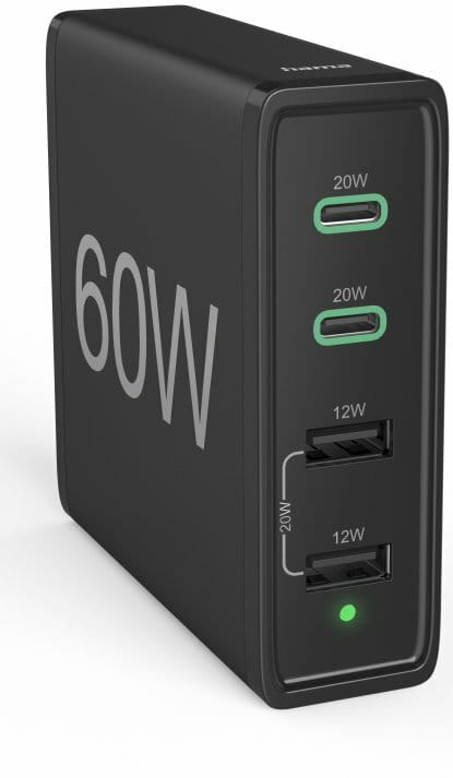 Сетевое зарядное устройство Hama 60W Black (201628)