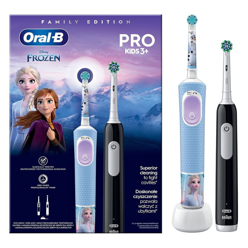 Набір зубних щіток Braun Oral-B Pro Series 1 D305.513.3 + Pro Kids D103.413.2K Frozen (Family Edition)