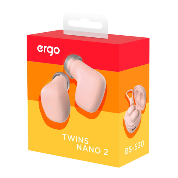 Bluetooth-гарнiтура Ergo BS-530P Twins Nano 2 Pink