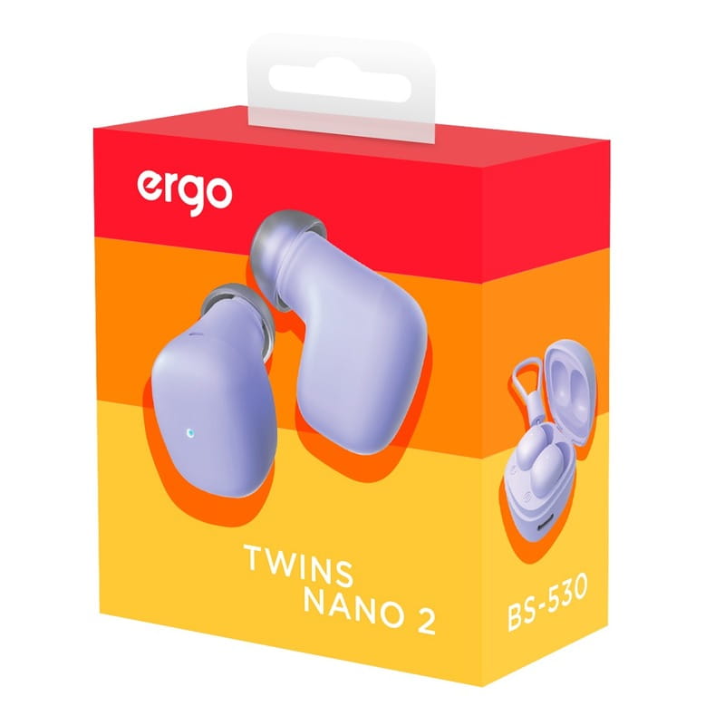 Bluetooth-гарнiтура Ergo BS-530V Twins Nano 2 Violet