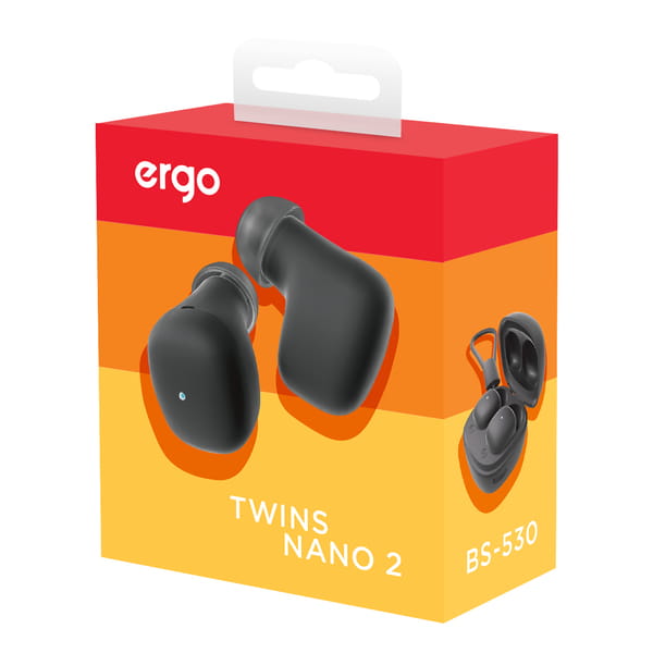 Bluetooth-гарнитура Ergo BS-530K Twins Nano 2 Black