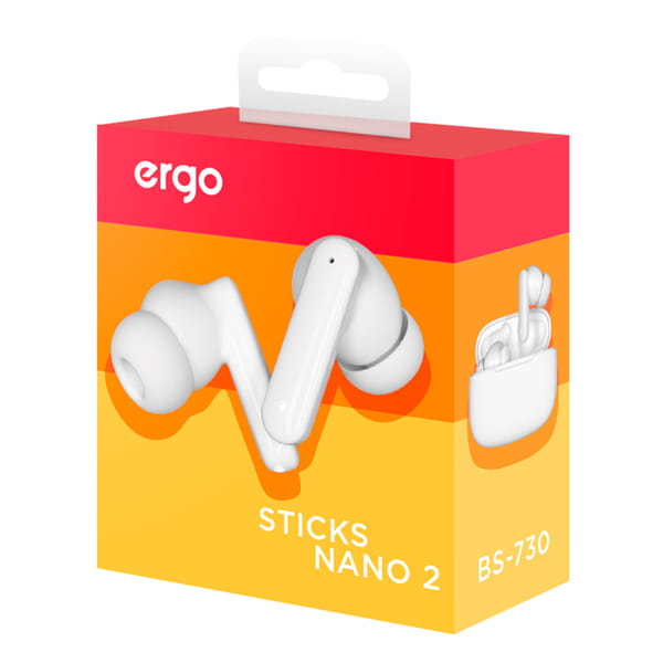 Bluetooth-гарнiтура Ergo BS-730W Sticks Nano 2 White