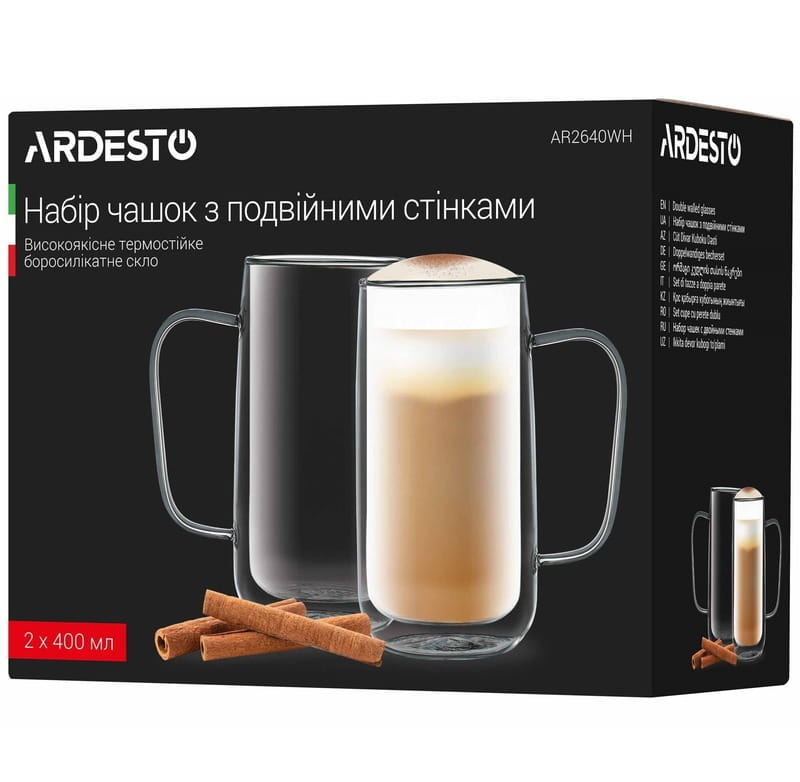 Набор чашек Ardesto 400 мл, 2 шт (AR2640WH)
