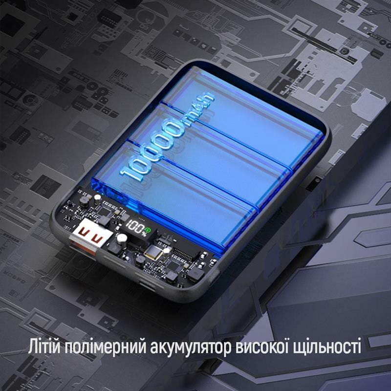 Універсальна мобільна батарея ColorWay 15W MagSafe 10000mAh Black (CW-PB100LPA3BK-WPDD)