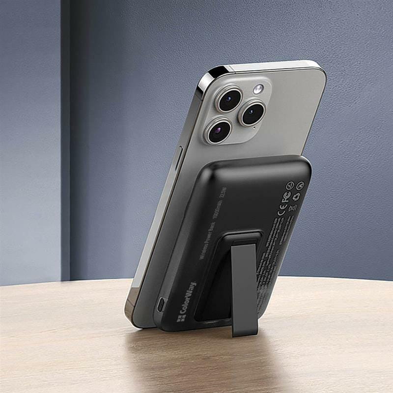 Універсальна мобільна батарея ColorWay 15W MagSafe 10000mAh Black (CW-PB100LPA3BK-WPDD)