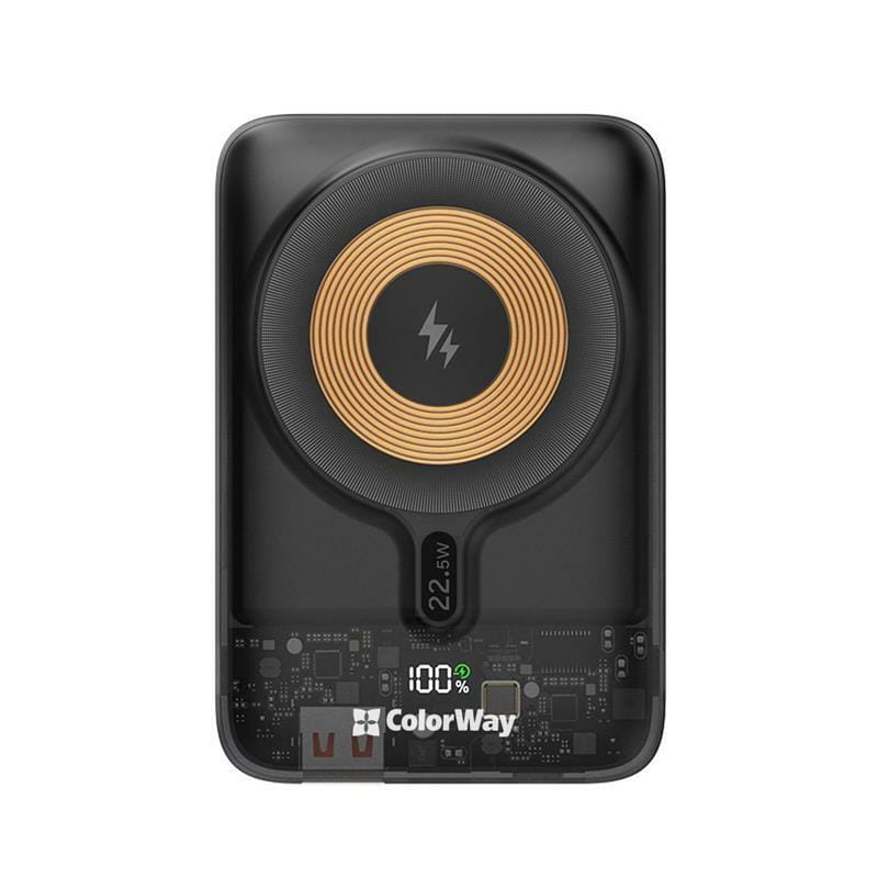 Універсальна мобільна батарея ColorWay 15W MagSafe 10000mAh Black (CW-PB100LPA3BK-WPDD)