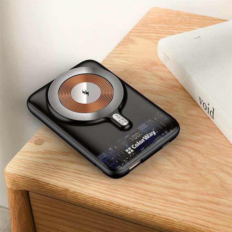 Універсальна мобільна батарея ColorWay 15W MagSafe 10000mAh Black (CW-PB100LPA3BK-WPDD)