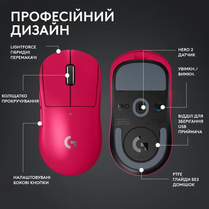 Мышь беспроводная Logitech G Pro X Superlight 2 Magenta (910-006797)