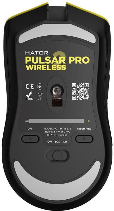 Мышь беспроводная Hator Pulsar 2 Pro Wireless Yellow (HTM-532)