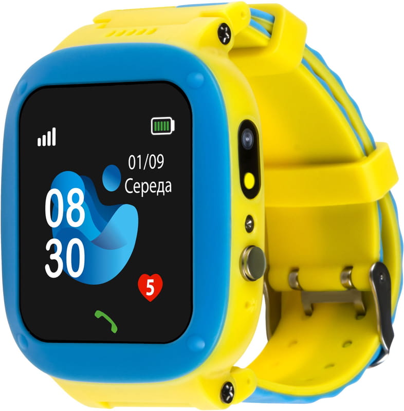 Детские смарт-часы AmiGo GO004 Glory Splashproof Camera+LED Blue Yellow