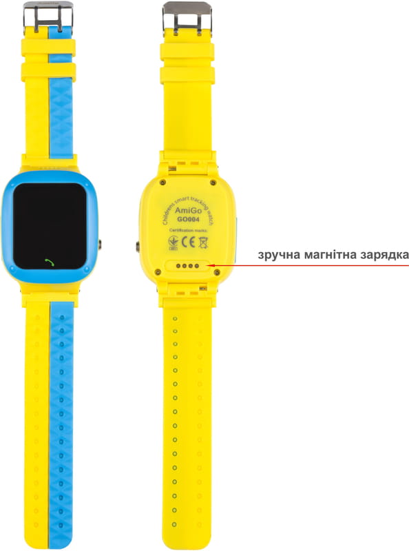 Детские смарт-часы AmiGo GO004 Glory Splashproof Camera+LED Blue Yellow