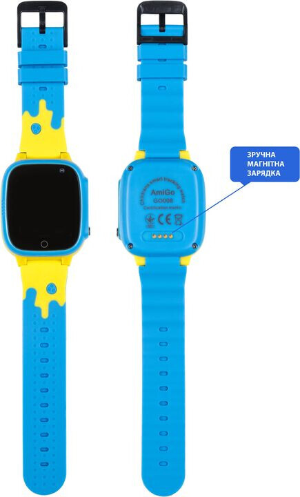 Дитячий смарт-годинник AmiGo GO008 Glory GPS WiFi Blue Yellow