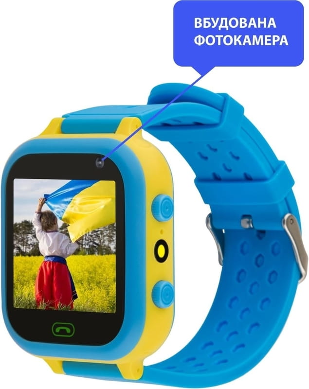 Детские смарт-часы AmiGo GO009 Glory Camera+LED WIFI Blue Yellow