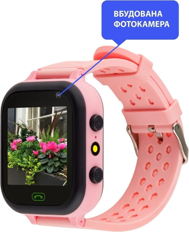 Дитячий смарт-годинник AmiGo GO009 Camera+LED WIFI Pink