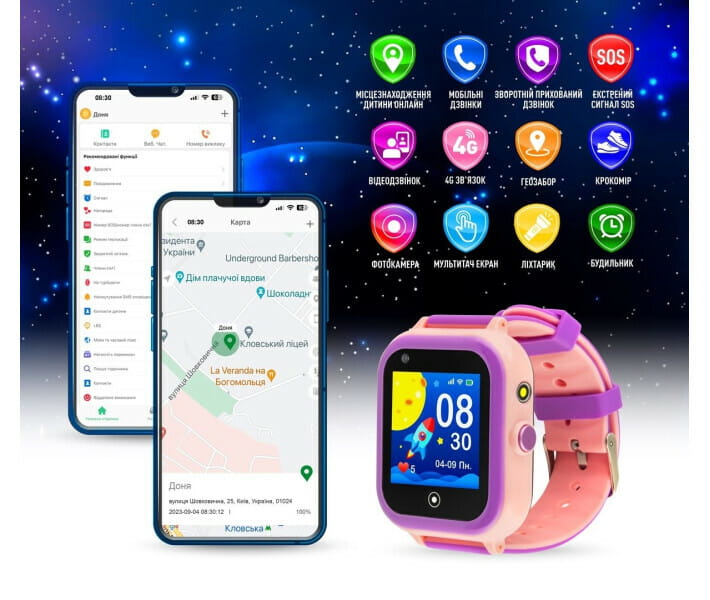 Детские смарт-часы Garmix PointPRO-200 4G/GPS/WiFi Pink