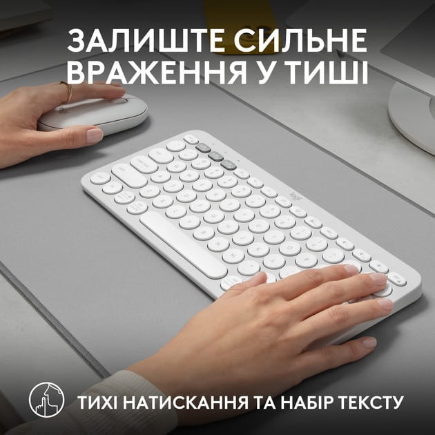 Комплект (клавиатура, мышь) беспроводной Logitech Pebble 2 Combo White (920-012240)