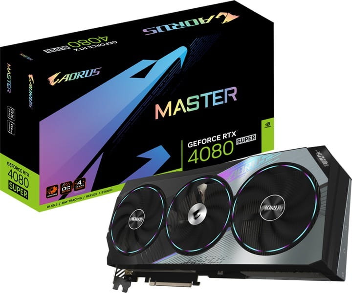 Видеокарта GF RTX 4080 Super 16GB GDDR6X Aorus Master Gigabyte (GV-N408SAORUS M-16GD)