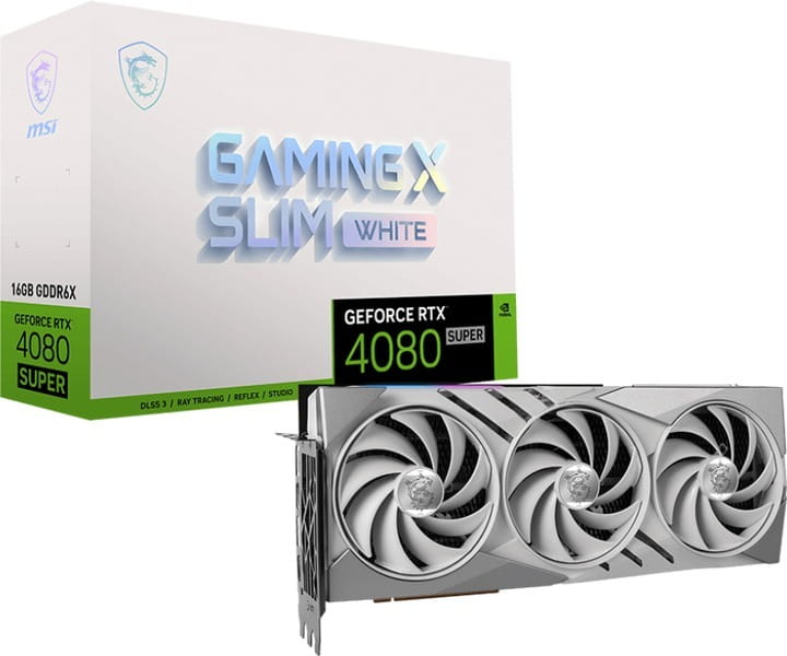 Видеокарта GF RTX 4080 Super 16GB GDDR6X Gaming X Slim White MSI (GeForce RTX 4080 SUPER 16G GAMING X SLIM WHITE)