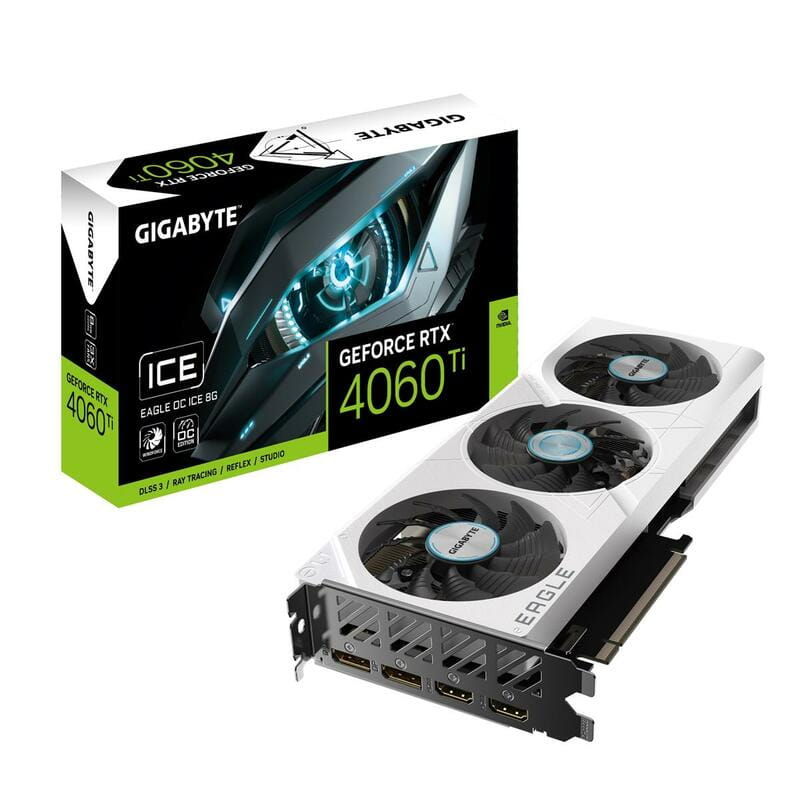 Відеокарта GF RTX 4060 Ti  8GB GDDR6 Eagle OC Ice Gigabyte (GV-N406TEAGLE OC ICE-8GD)