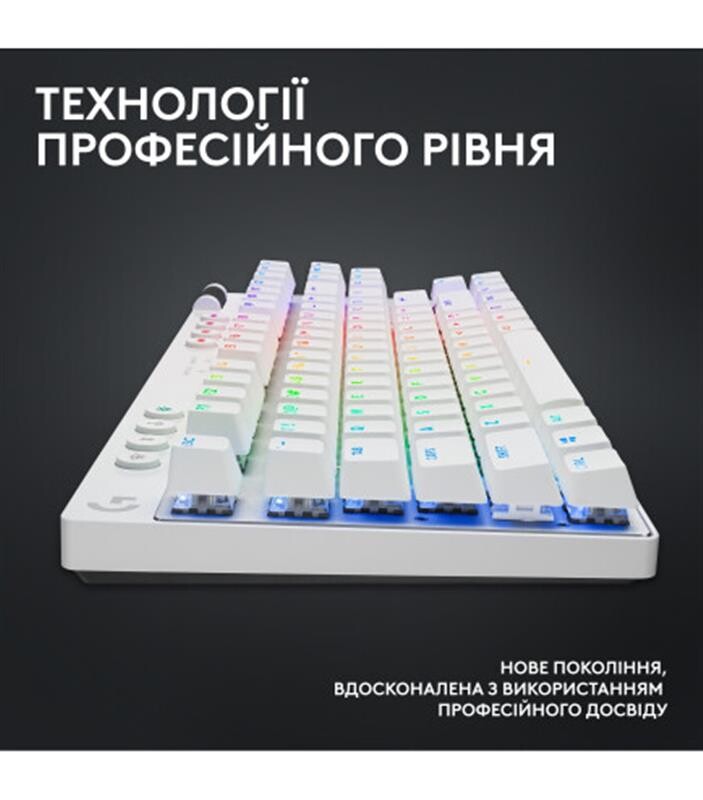 Клавиатура беспроводная Logitech G PRO X TKL Lightspeed White Tactile (920-012148)