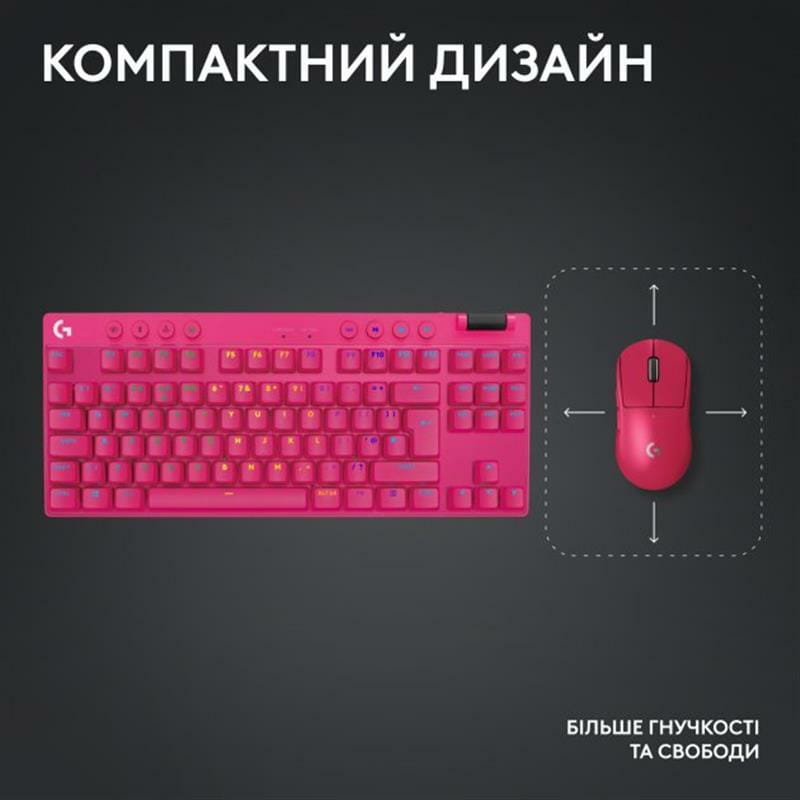 Клавиатура беспроводная Logitech G PRO X TKL Lightspeed Magenta (920-012159)