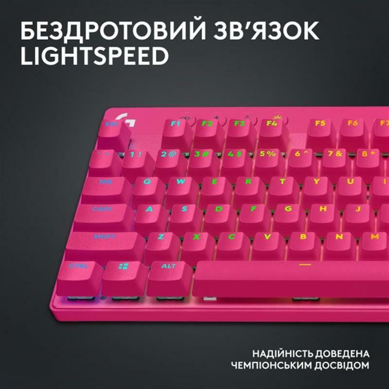 Клавиатура беспроводная Logitech G PRO X TKL Lightspeed Magenta (920-012159)
