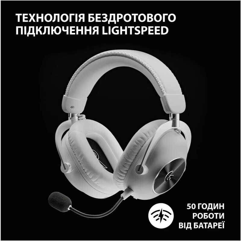 Гарнітура Logitech G Pro X2 Wireless LightSpeed White (981-001269)