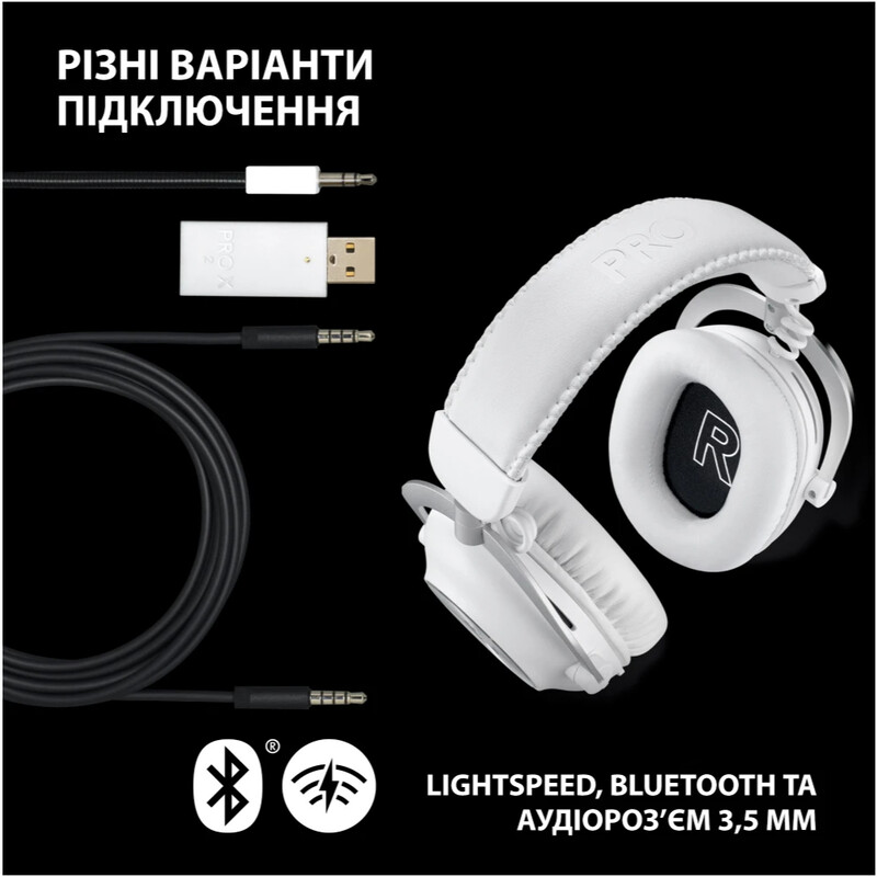 Гарнітура Logitech G Pro X2 Wireless LightSpeed White (981-001269)