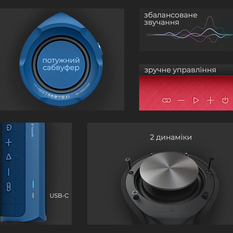 Акустическая система HiFuture Ripple 30W Blue (ripple.blue.)