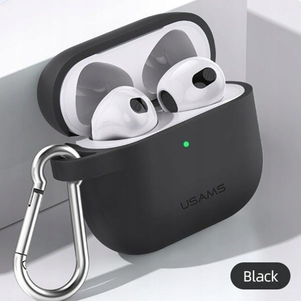 Чeхол Usams US-BH741 Silicon для Apple AirPods 3 Black (BH741AP01)