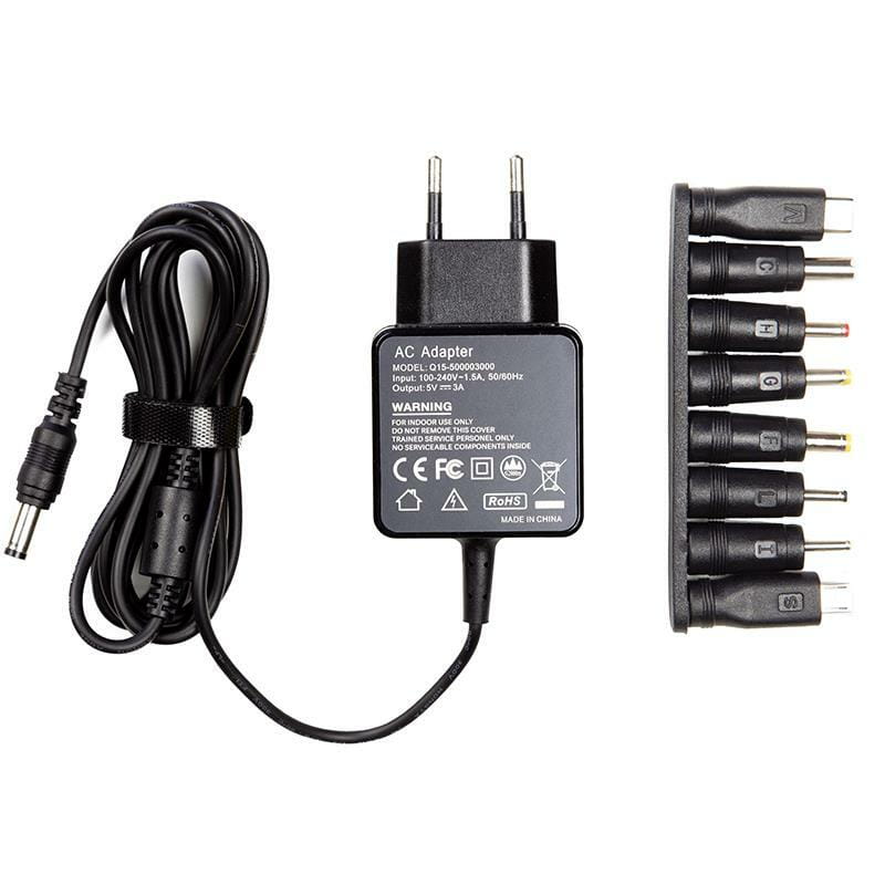 Універсальний блок живлення PowerPlant для ноутбуков 220V, 15W, 5V 3A (NA700219)