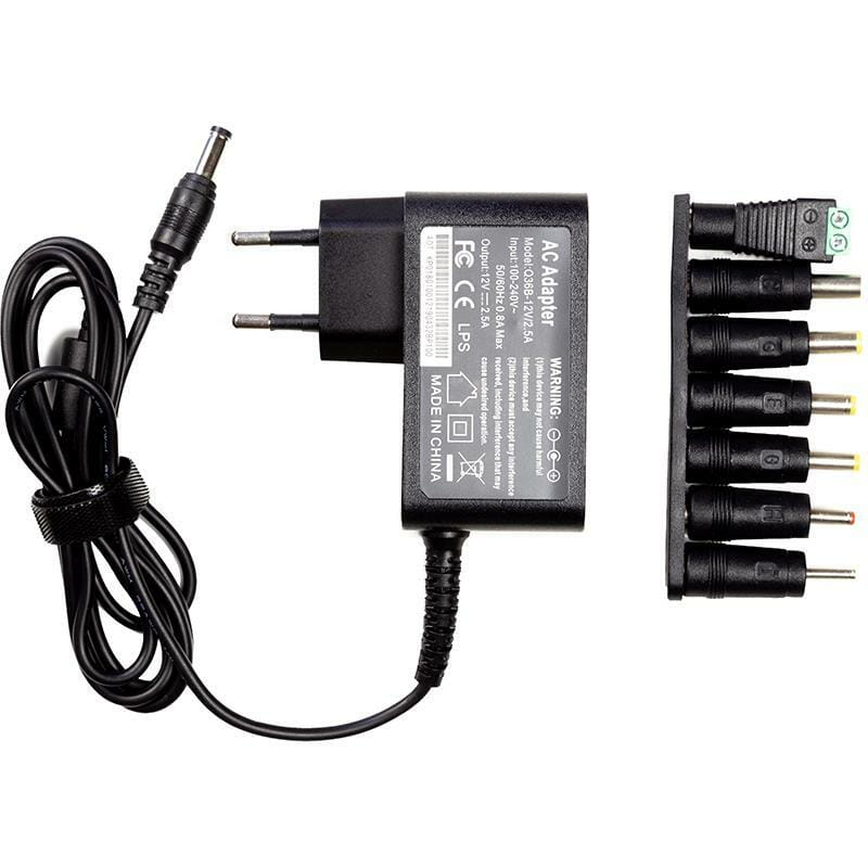 Універсальний блок живлення PowerPlant для ноутбуков 220V, 30W, 12V 2.5A (NA700226)