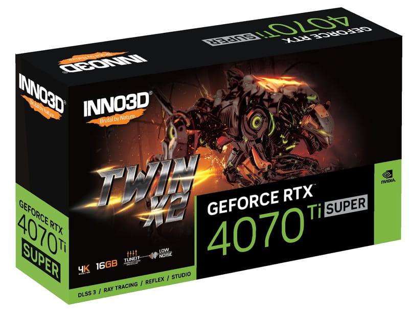 Відеокарта GF RTX 4070 Ti Super 16GB GDDR6X Twin X2 Inno3D (N407TS2-166X-186156N)