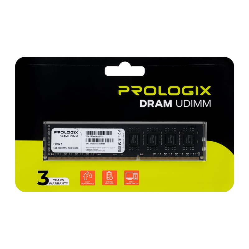 Модуль памяти DDR3 4GB/1600 Prologix (PRO4GB1600D3)