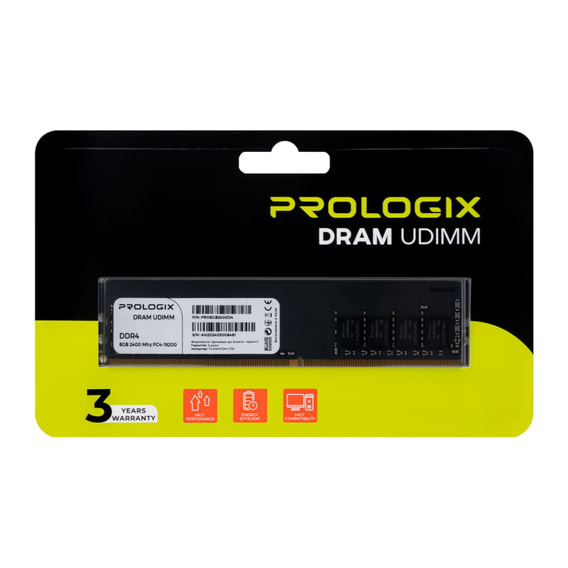Модуль памяти DDR4 8GB/2400 Prologix (PRO8GB2400D4)